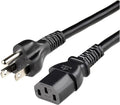 Amazon Basics PC Power Cord, 6 feet, AC Power Cord for Monitor, Computer, TV, 3 Prong, 18 AWG, 125 Volts, Black