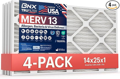 BNX TruFilter 14x25x1 Air Filter MERV 13 by BNX
