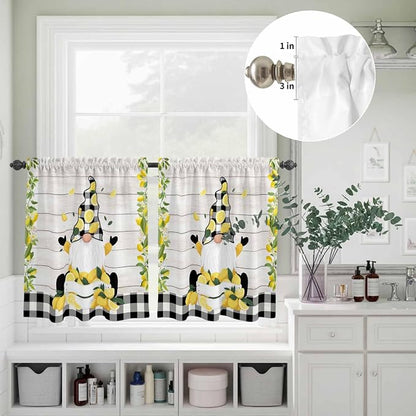 Lemon Gnomes Kitchen Curtains Set 3 Piece - Image 5
