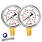 Glycerin-Filled Pressure Gauge, Brass Internal 2-Inch Gauge, Stainless Steel by Unknown