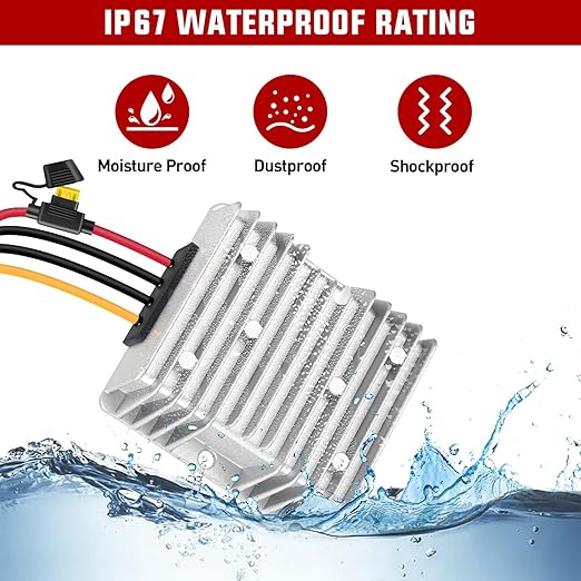 Nilight 48V to 12V Voltage Converter 240W 20A Regulator Step Down to 12VDC Waterproof DC Convert Reducer Power Supply Transformer Module for Golf Cart Scooters Trucks