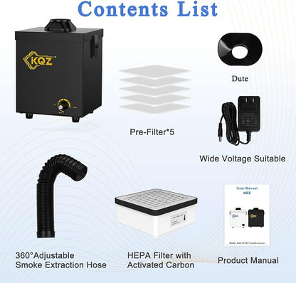 KQZ-B1 Solder Fume Extractor, 168m³/h Strong Suction Smoke Extractor, 5*Thick - Image 7