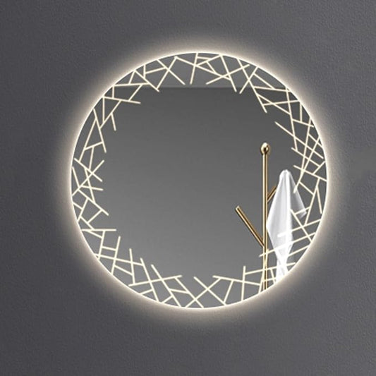 Bathroom Mirror with LED Lights, Wall Mirror with Touch Sensor, Round Mirror by YUGXTH