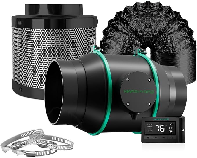 MARS HYDRO 6 Inch Inline Fan and Filter Kit, Duct Fan by MARSHYDRO
