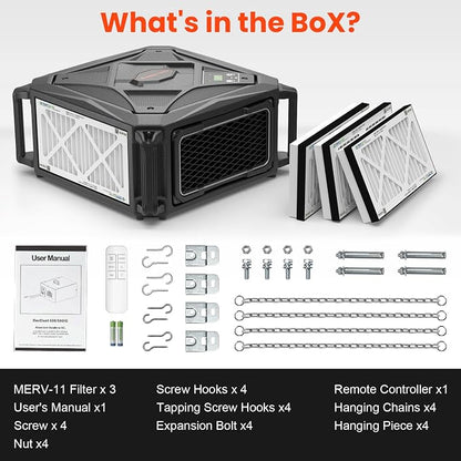 Abestorm 270 Degree Intake Air Filtration System, 780 CFM Workshop Hanging Dust - Image 7