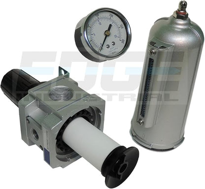 Heavy Duty Compressed AIR Filter Regulator Combo Piggyback, Metal Bowl - Image 5