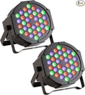 JAJALUYA LED Par Lights 36 LED Stage Lights 9 Modes RGB DJ Lights with Sound Activated Remote and DMX Control DJ Uplighting for Birthday Party Events Wedding Christmas Stage Lighting (2 Packs)