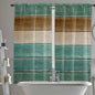 Vintage Plank Turquoise Brown Window Valance Curtains, Farmhouse Wood Grain by IDOWMAT
