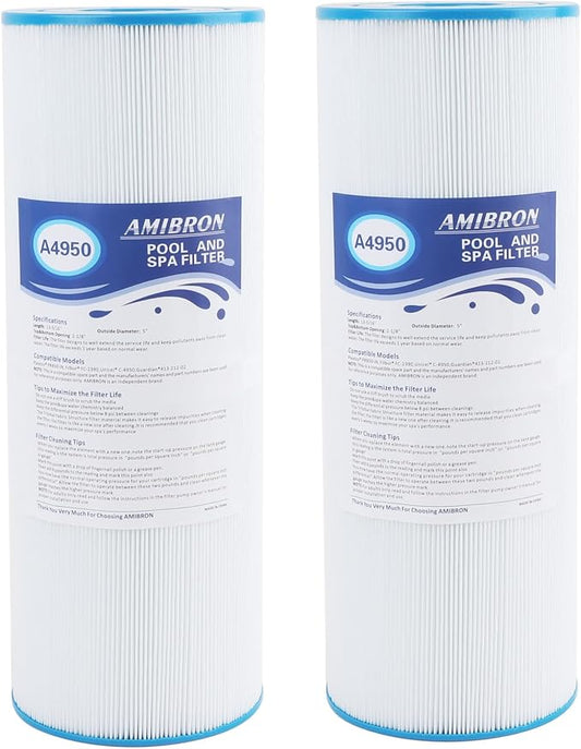 C-4950 Spa Filters, Replaces For Pleatco PRB50-IN, Filbur FC-2390, Compatible by AmiBron