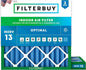 Filterbuy 18x18x2 Air Filter MERV 13 Optimal Smoke & Allergy Defense, by Filterbuy
