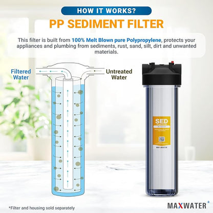 Max Water 1 Micron 20 x 4.5 Sediment Filter 20 inch Whole House BB Water - Image 4