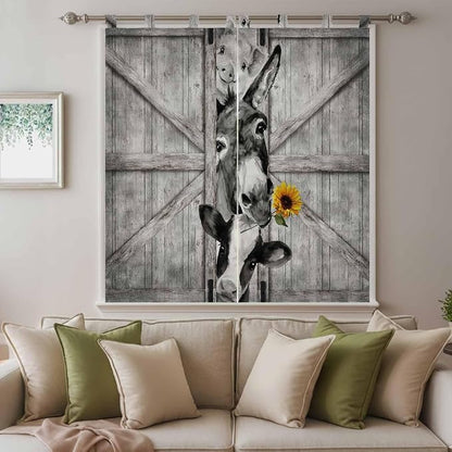 Funny Farm Animals Bedroom Curtains 72 Inch Length, Window Curtains Tab Top - Image 9