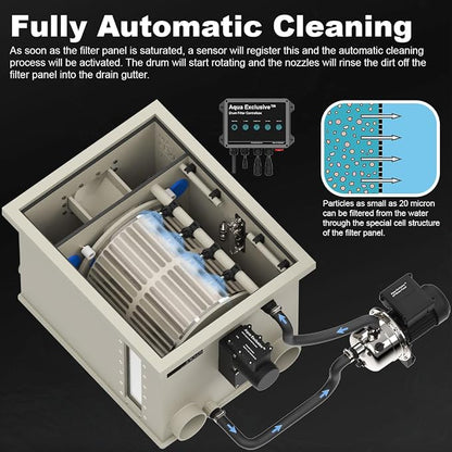 Rotary Drum Filter | RDF 8000GPH | Fully Automatic Water Filter System | Koi - Image 4
