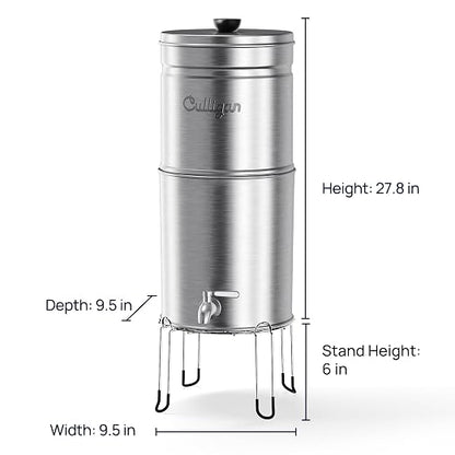 Culligan MaxClear 3 Gallon Gravity Water Filter System, Brushed Stainless-Steel - Image 8