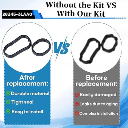4-Pack 26345-3LAA0 Oil Filter Housing Gasket, Compatible - Image 6