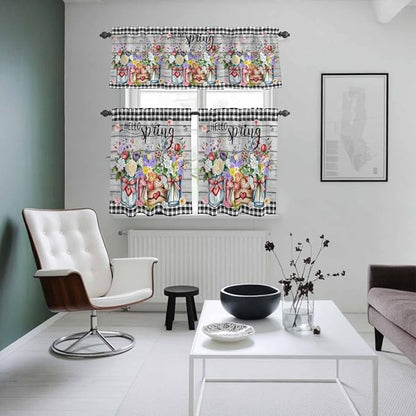 Spring Flowers Kitchen Curtains Set 3 Piece - Image 8
