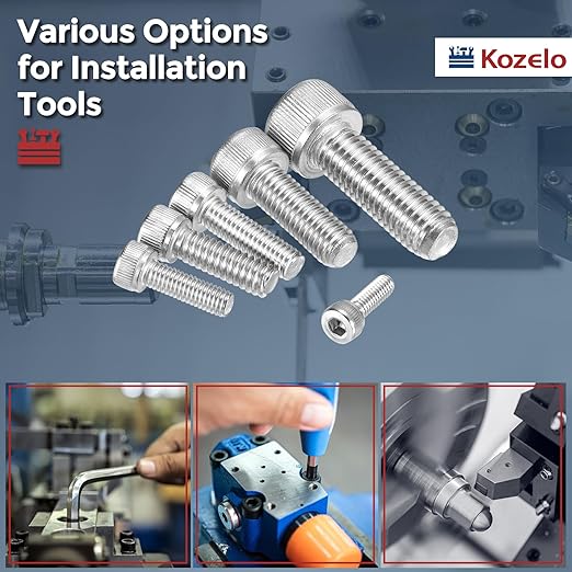 Kozelo 25pcs Socket Head Cap Screws - [M6-1 x 35mm] 304 Stainless Steel Allen Socket Drive for Electrical Motor 3D Printing Fan Engine Replacement Use, Silver