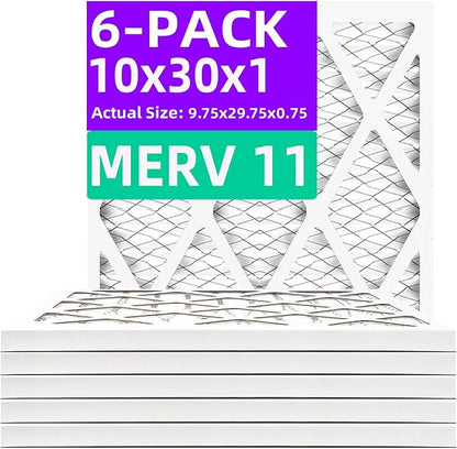 10x30x1 MERV 11 Pleated Air Filter MPR 1200 & FPR 7, Furnace Air Filters by Qingzhug