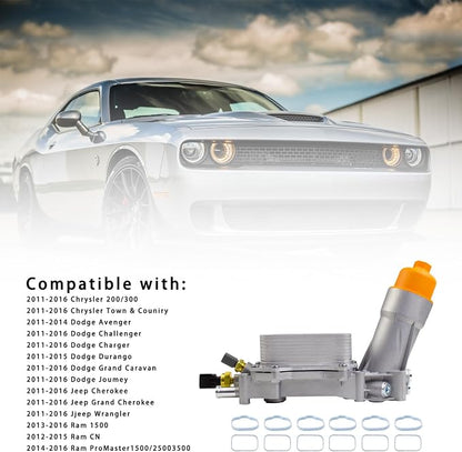 926-959 Aluminum Engine Oil Filter Housing Oil Cooler Kit - Image 3