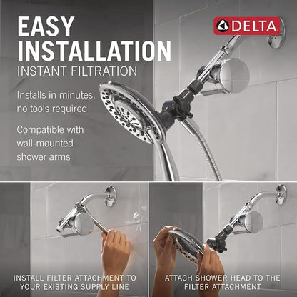 Delta Faucet 4-Setting In2ition 2-in-1 Dual Shower Head - Image 4