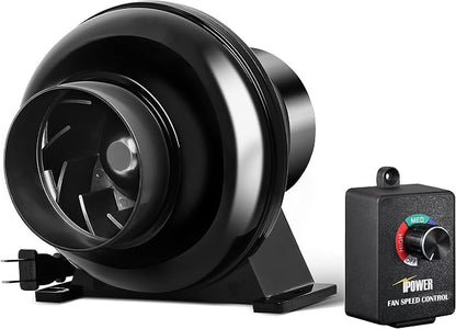 iPower 4 Inch 195 CFM Exhaust Inline Duct Vent Booster Blower by iPower