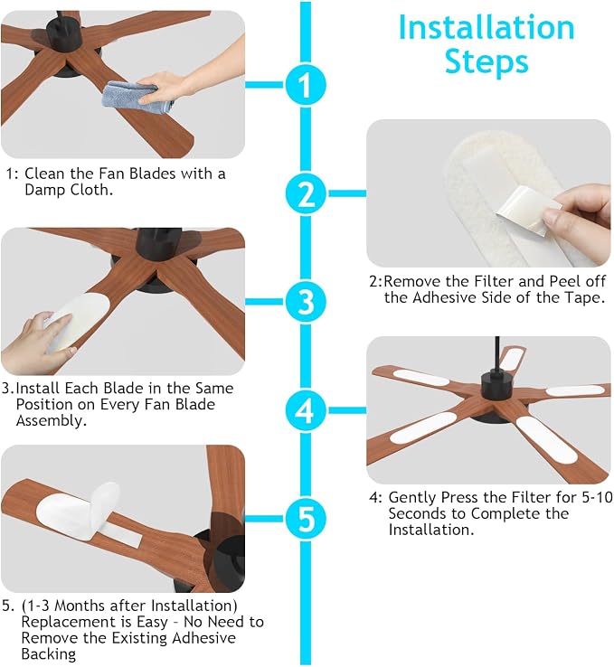 2026 Upgrade 5pcs Ceiling Fan Filters - Image 3