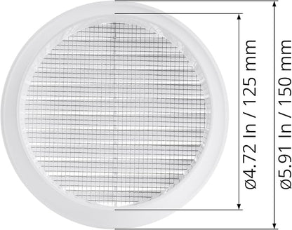 White 5" Inch Round Ventilation Grille - Image 5