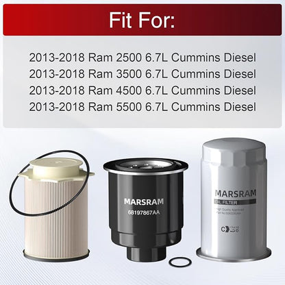 Marsram 6.7 Cummins Fuel Filter and Oil Filter Fits - Image 4