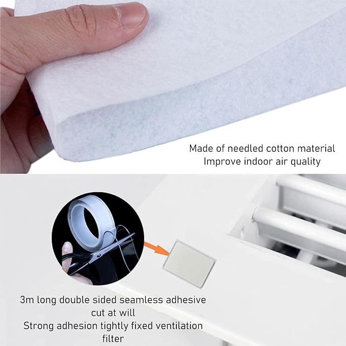 Air Vent Filter Kit, Cotton Electrostatic Dust Control Vent Filter - Image 2
