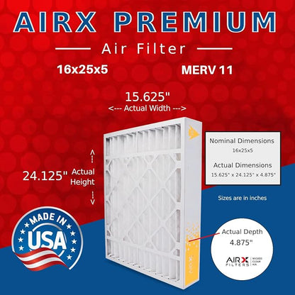 AIRX FILTERS WICKED CLEAN AIR. 16x25x5 Air Filter MERV 11 Compatible - Image 2