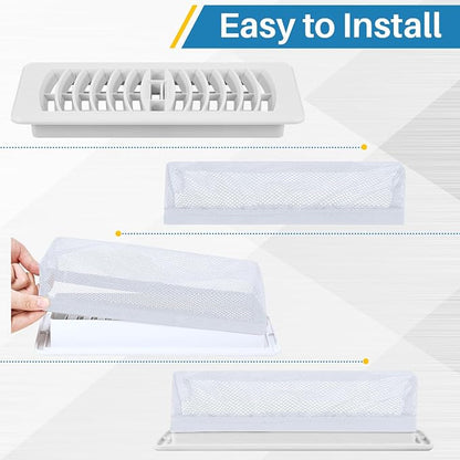 Zonon 12 Pcs 4 x 10 Inch Floor Register Trap Cover Vent Screen - Image 4