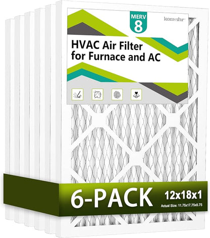 12x18x1 Air Filter MERV 8, HVAC/Furnace AC Filter Replacement, Dust by Komashr