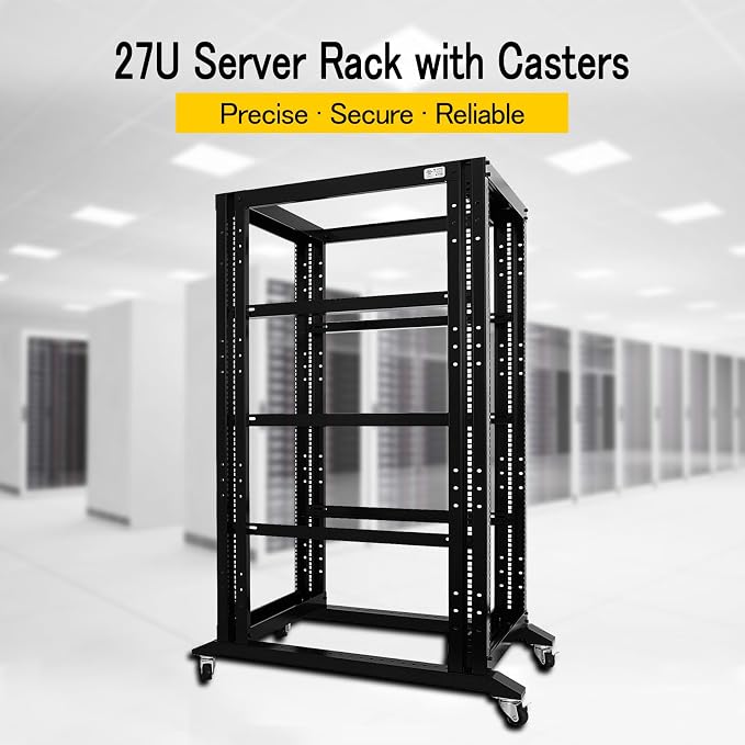 Raising Electronics Server Rack Open Frame Rack 4 Post 19 inch Adjustable - Image 2