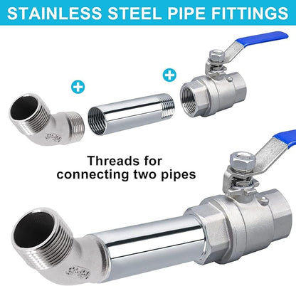 45 Degree Elbow 2PCS, 3/4" NPT Male X 3/4" NPT Male 304 Stainless Steel Pipe - Image 6