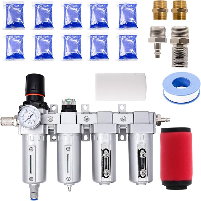 3/4" NPT Industrial Air Dryer for Compressor, 4 Stage Air Drying System by Jeogejin