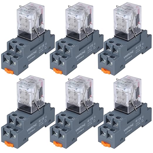 6PCS Electromagnetic Power Relay, 8-Pin 10 AMP 110/120V AC Relay Coil by VAMRONE