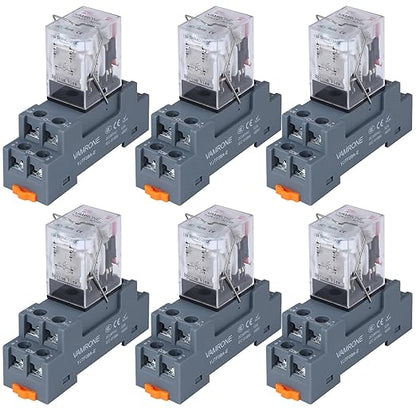 6PCS Electromagnetic Power Relay, 8-Pin 10 AMP 110/120V AC Relay Coil by VAMRONE