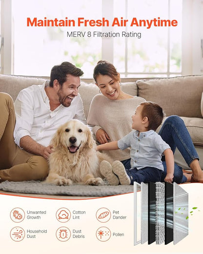 VEVOR Electrostatic Air Filter, MERV 8 Long Lifetime, Healthier Home or Office - Image 2