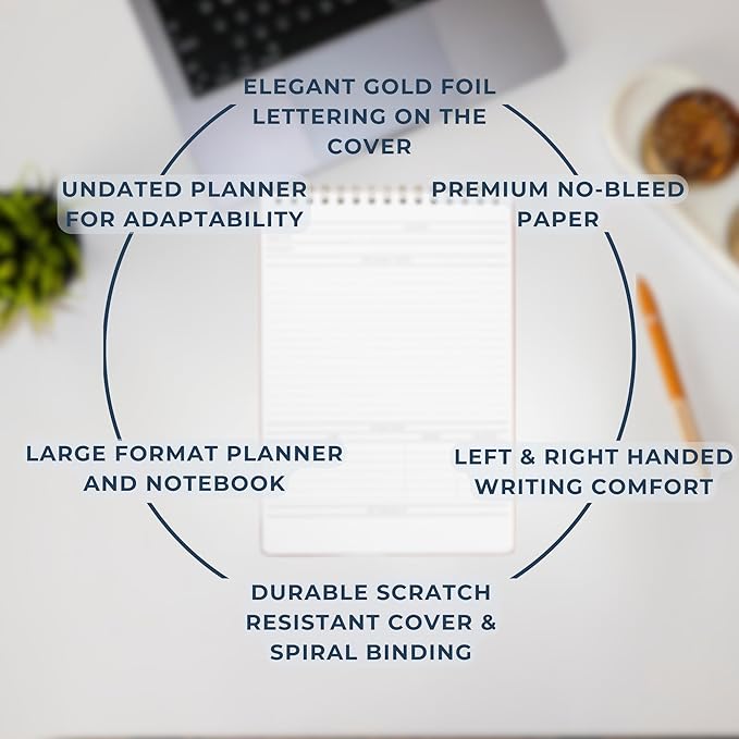 | Meeting Notebook for Work | 8.25" x 11.75" | Project Planner | Simple Design | Multiple Layouts | Office and Business Planner (Black, Meeting Planner - Portrait)
