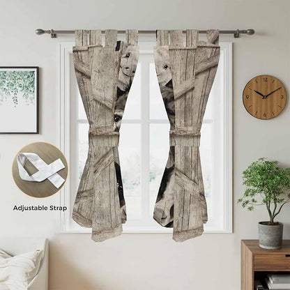 Funny Farm Animals Bathroom Curtains 63 Inch Length, Window Curtains Tab Top - Image 5