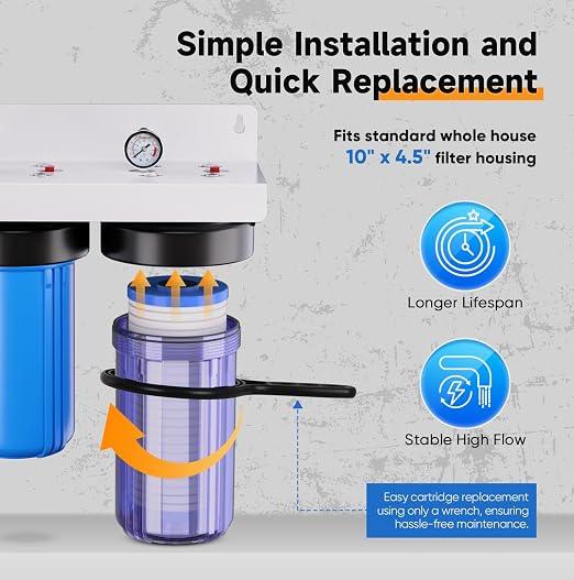 PUREPLUS 2-Stage Whole House Water Filtration System, Heavy Metals & Rust - Image 7