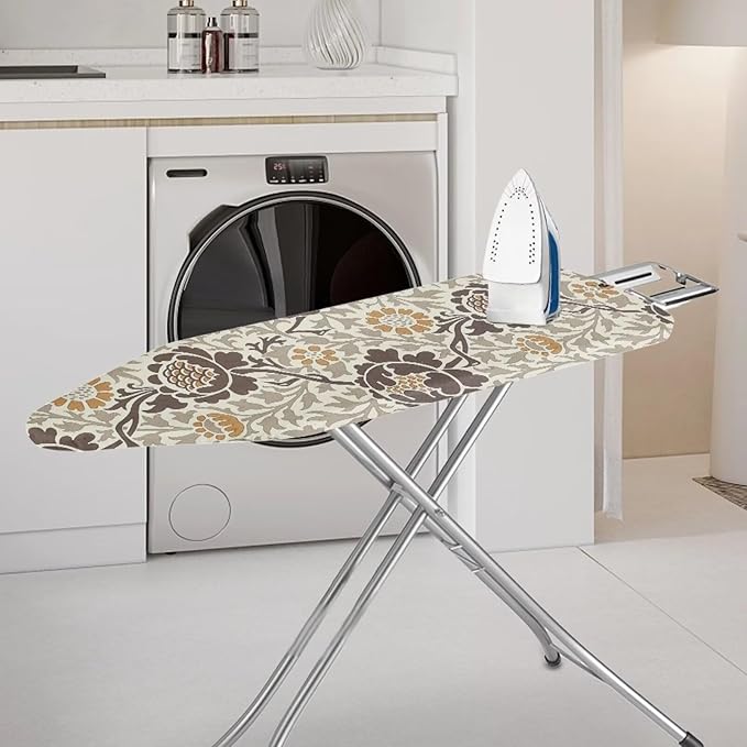 ZCFYGDX Elastic Ironing Board Covers Standard Size, William Morris Prints Ironing Board Straps/Cover and Fastener 15x48 Inch, Strongly Breathable and Doesn't Retain Moisture, Easy Installation
