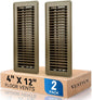 4" x 12" Floor Register Vent Covers 2-Pack, Walkable Powder-Coated Metal Vent by VENTYUN