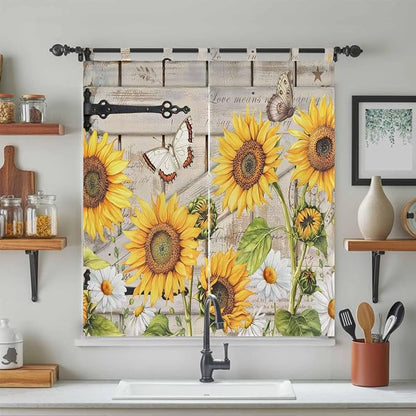 Farm Flowers Living Room Curtains 84 Inch Length, Window Curtains Tab Top - Image 3