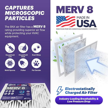 BNX 16x25x1 MERV 8 Air Filter 2 Pack - Image 3