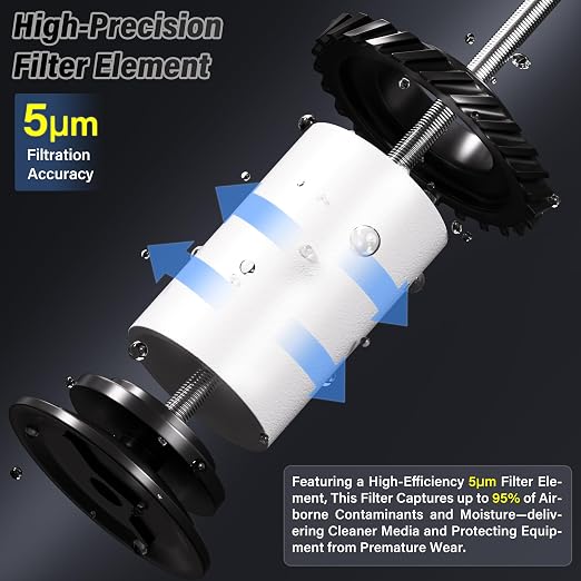 TAILONZ PNEUMATIC 1/2" NPT Industrial Grade Heavy Duty Particulate Air Filter - Image 6