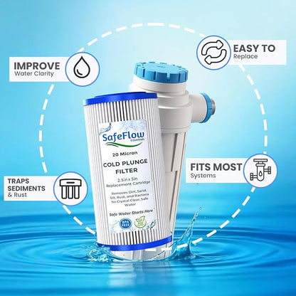 5" x 2.5" Cold Plunge Filter 20 Micron – Fits The Pod Ice Cold Plunge Water - Image 6