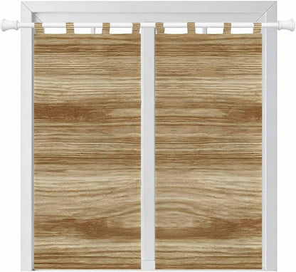 Light Brown Wood Grain Living Room Curtains 84 Inch Length, Window Curtains Tab by Unknown