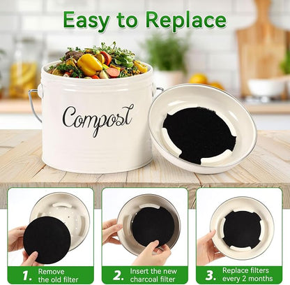 10 Pack Charcoal Filters for Compost Bucket, Compost Filters for Countertop Bin - Image 6