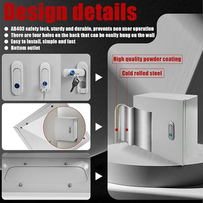 Electrical Box 12 x 12 x 6 Inch Indoor Outdoor Electrical Enclosure Box Steel - Image 4